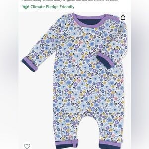 Floral Long-Sleeve Baby Reversible Footie - Honest Baby 24mo